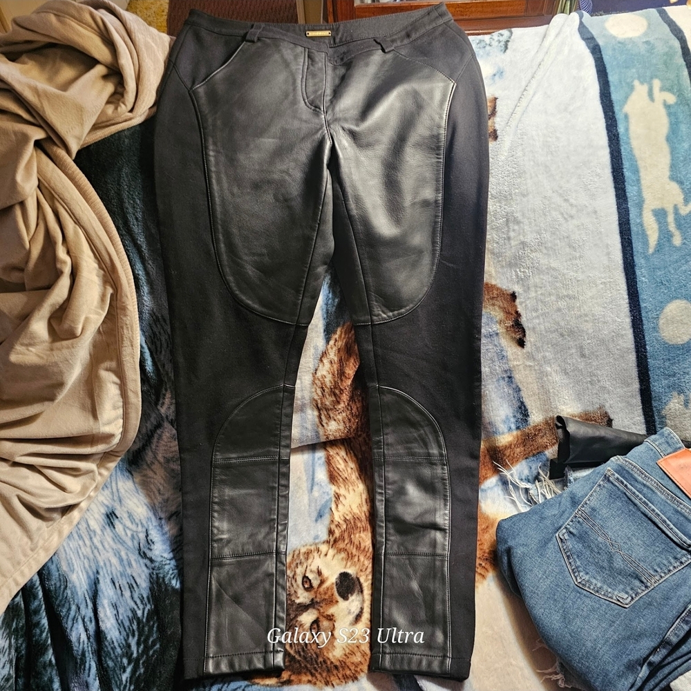 Rebecca Minkoff Black Faux Leather Paneled Skinny Jeans